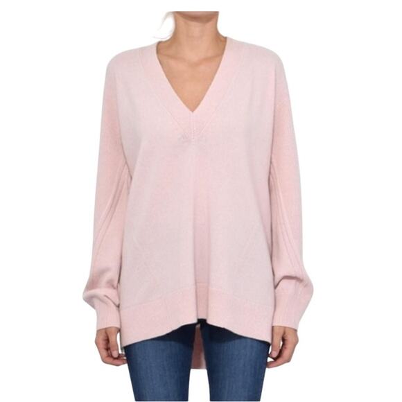 Rag & Bone Ace Women's V-Neck 100% Cashmere Sweater Pink Blush, size S - Picture 1 of 10